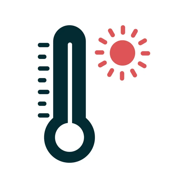 Thermometer Platte Stijl Icoon Vector — Stockvector