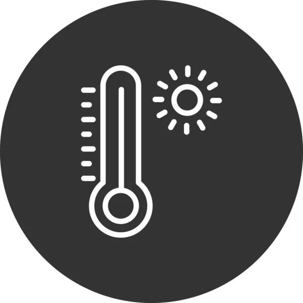 Thermometer Flat Style Icon Vector — Stok Vektör