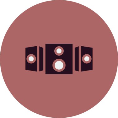 Ses Sistemi basit simgesi, vektör illüstrasyonu