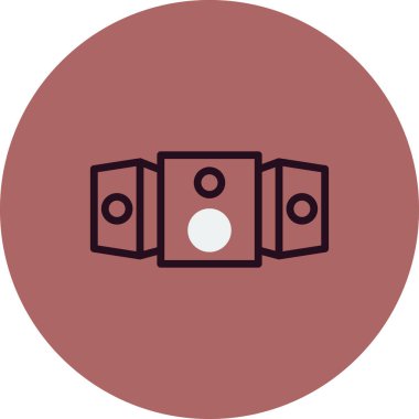 Ses Sistemi basit simgesi, vektör illüstrasyonu