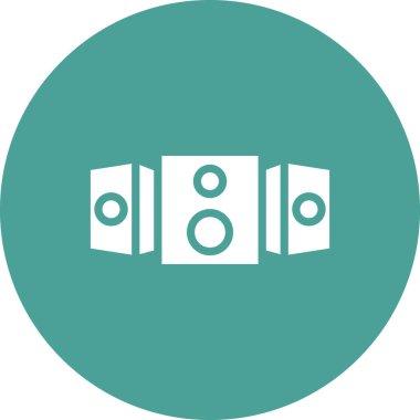 Ses Sistemi basit simgesi, vektör illüstrasyonu