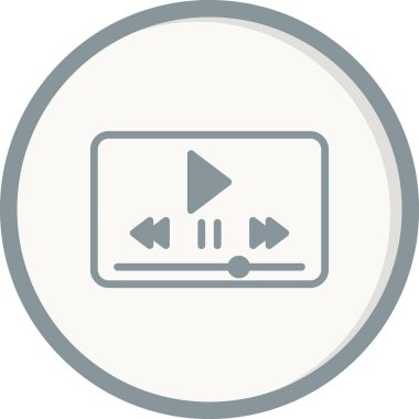 Video oynatıcı ikon vektör illüstrasyonu