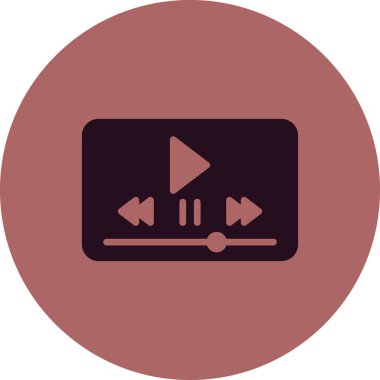 Video oynatıcı ikon vektör illüstrasyonu