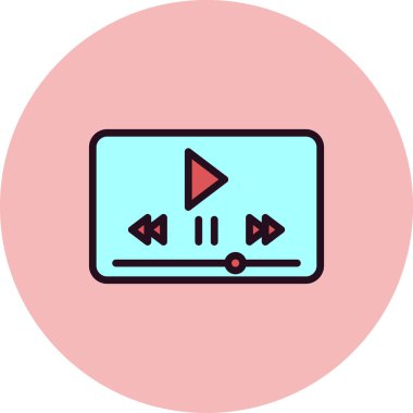 Video oynatıcı ikon vektör illüstrasyonu