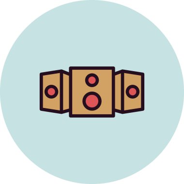 Ses Sistemi basit simgesi, vektör illüstrasyonu