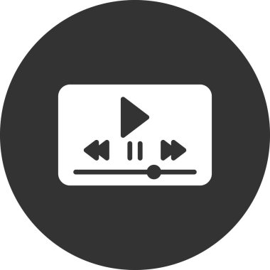 Video oynatıcı ikon vektör illüstrasyonu