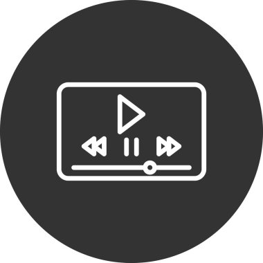 Video oynatıcı ikon vektör illüstrasyonu