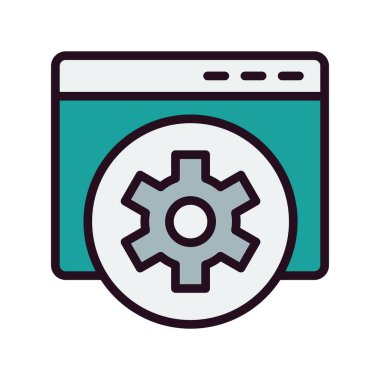 Web İyileştirme Ağı simgesi basit illüstrasyon 