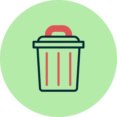 Çöp kutusu simgesi, vektör illüstrasyonu 