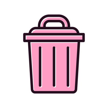 Çöp kutusu simgesi, vektör illüstrasyonu 
