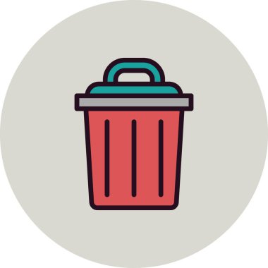 Çöp kutusu simgesi, vektör illüstrasyonu 