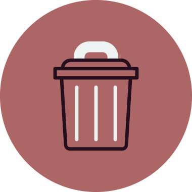 Çöp kutusu simgesi, vektör illüstrasyonu 