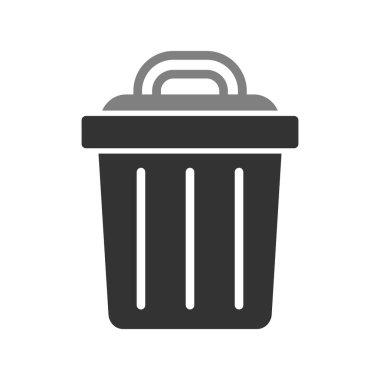 Çöp kutusu simgesi, vektör illüstrasyonu 