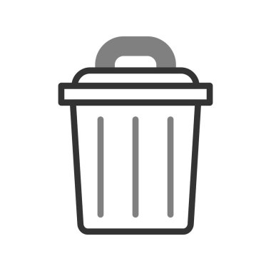 Çöp kutusu simgesi, vektör illüstrasyonu 