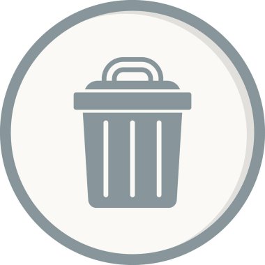 Çöp kutusu simgesi, vektör illüstrasyonu 