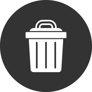 Çöp kutusu simgesi, vektör illüstrasyonu 