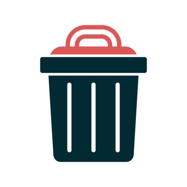 Çöp kutusu simgesi, vektör illüstrasyonu 