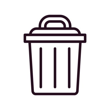 Çöp kutusu simgesi, vektör illüstrasyonu 
