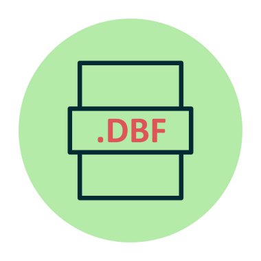 DBF, seo modern simgenin vektör illüstrasyonu 