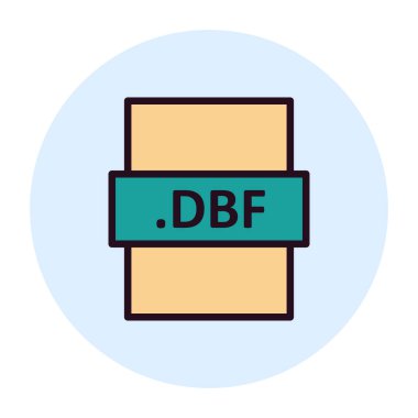DBF, seo modern simgenin vektör illüstrasyonu 