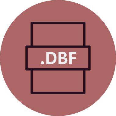DBF, seo modern simgenin vektör illüstrasyonu 