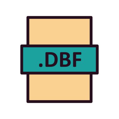 DBF, seo modern simgenin vektör illüstrasyonu 
