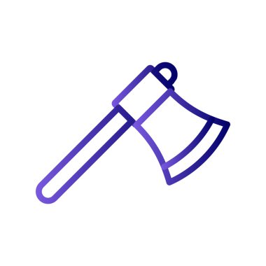 Balta simgesi vektörü. İnce çizgi işareti. izole edilmiş sınır sembolü çizimi