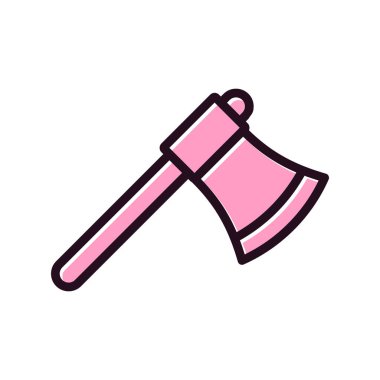 Balta simgesi vektörü. İnce çizgi işareti. izole edilmiş sınır sembolü çizimi