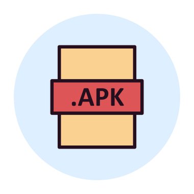 APK, seo modern simgesinin vektör illüstrasyonu 