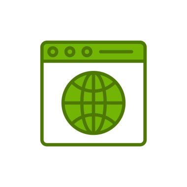 Web ve mobil uygulama tasarımınız için beyaz arkaplanda izole edilmiş tarayıcı simgesi vektörü, çevrimiçi logo kavramı