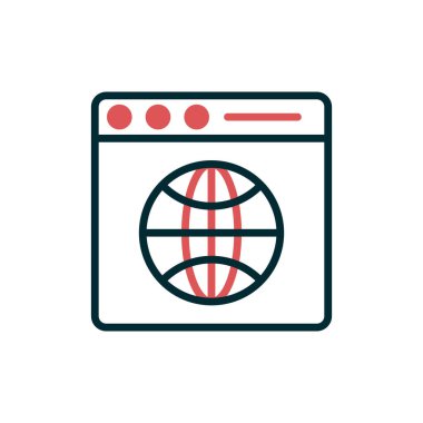 tarayıcı pencere simgesi vektör illüstrasyonu