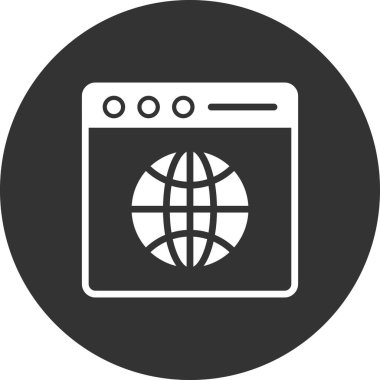 Tarayıcı. Web simgesi basit illüstrasyon