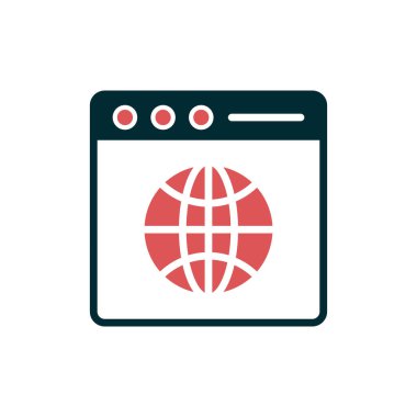 tarayıcı vektörü glyph düz simgesi