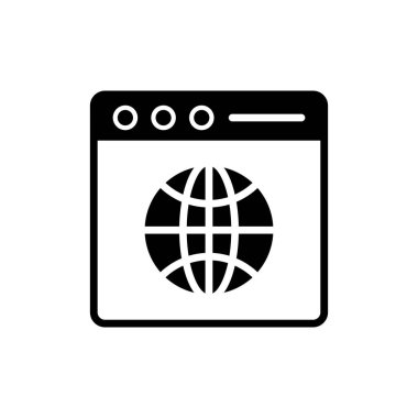 Web ve mobil uygulama tasarımınız için beyaz arkaplanda izole edilmiş tarayıcı simgesi vektörü, dizüstü bilgisayar logosu kavramı