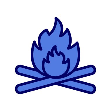 Alev ikonu vektörünü ateşle. İnce çizgi işareti. izole edilmiş sınır sembolü çizimi