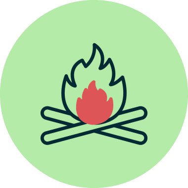 Tek alev simge vektör çizim