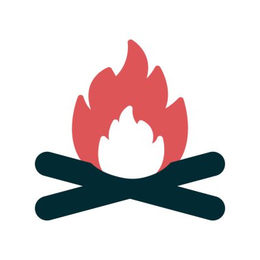 kamp ateşi ikonu vektör illüstrasyonu