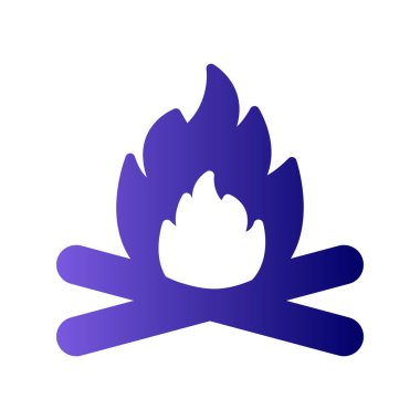 kamp ateşi ikonu vektör illüstrasyonu