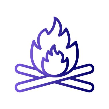 kamp ateşi ikonu vektör illüstrasyonu