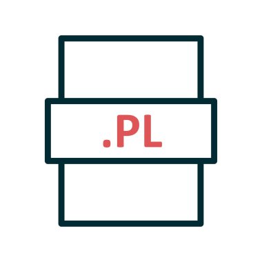 PL dijital dosyasının vektör illüstrasyonu modern simge