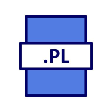PL dijital dosyasının vektör illüstrasyonu modern simge