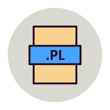 PL dijital dosyasının vektör illüstrasyonu modern simge