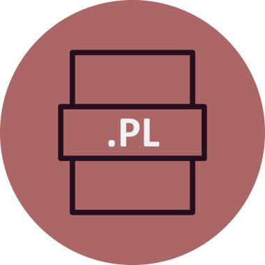 PL dijital dosyasının vektör illüstrasyonu modern simge