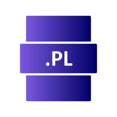 PL dijital dosyasının vektör illüstrasyonu modern simge