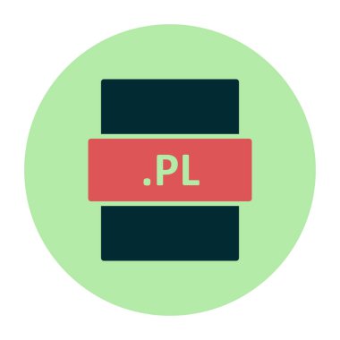 PL dijital dosyasının vektör illüstrasyonu modern simge