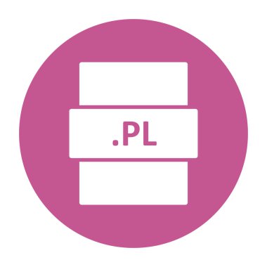 PL dijital dosyasının vektör illüstrasyonu modern simge