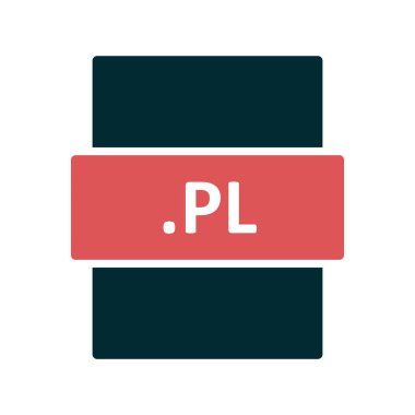 PL dijital dosyasının vektör illüstrasyonu modern simge
