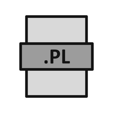 PL dijital dosyasının vektör illüstrasyonu modern simge