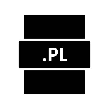 PL dijital dosyasının vektör illüstrasyonu modern simge