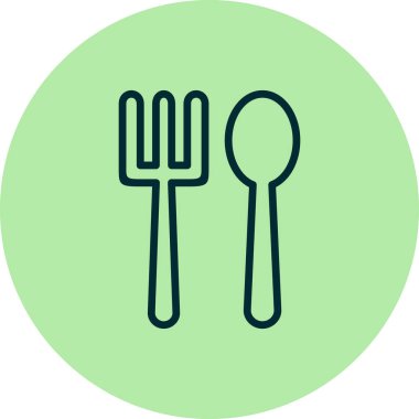 Çatal bıçak takımı, web simgesi vektör çizimi